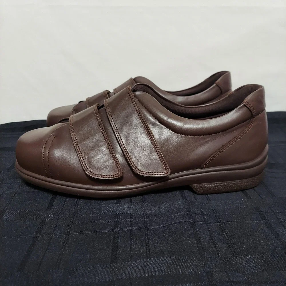 Cosyfeet Men's Bart Shoes Wide Fit 3H Brown Leather Shoes Size 12.5